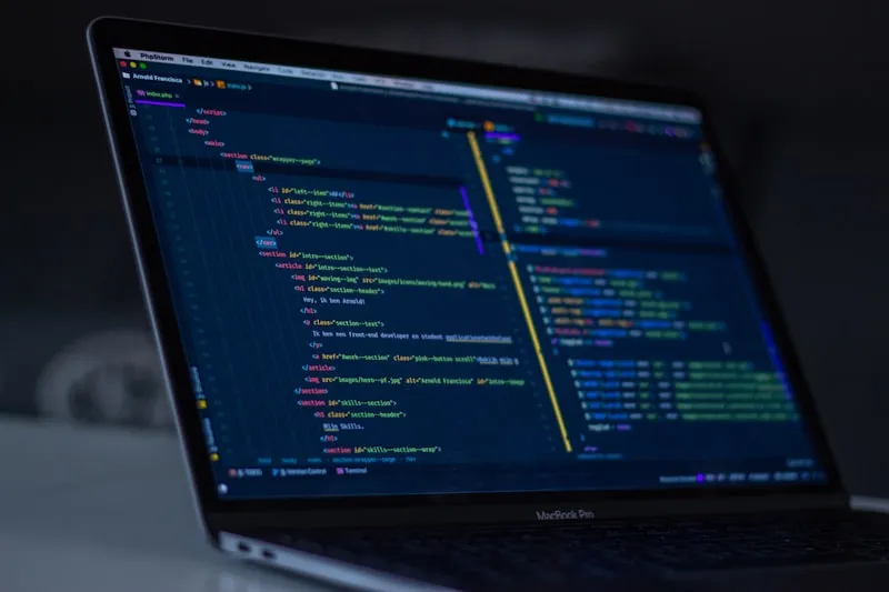 Code on a monitor screen