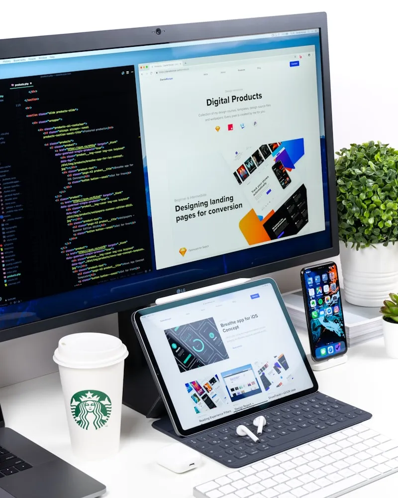 Modern website on laptop screen